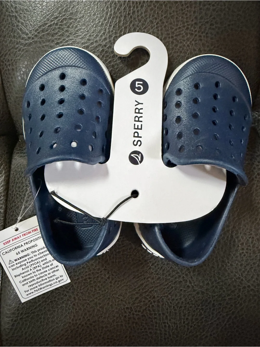 NWT Sperry Kids Navy Slip On Water Shoes - Size 5